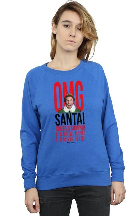Actual product image Elf Womens/Ladies OMG Santa I Know Him Sweatshirt (L)