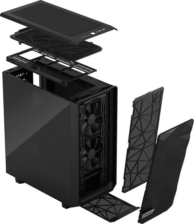 Actual product image Fractal Meshify 2 Compact Black TG Dark (mATX, Mini-ITX, ATX)