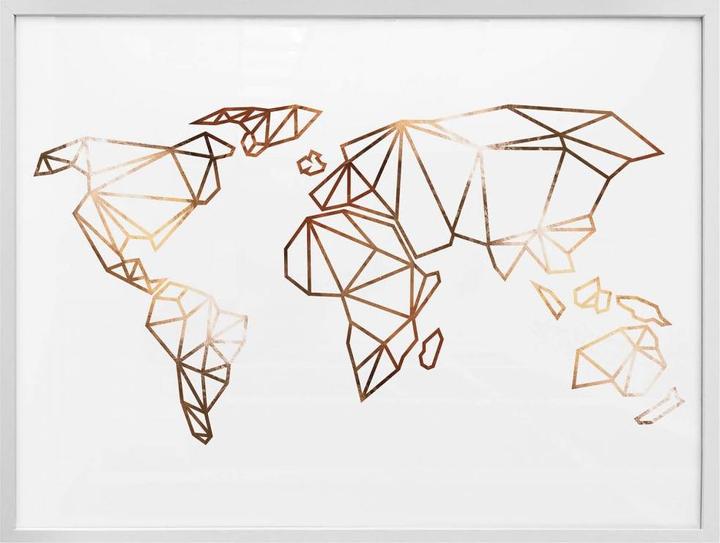 Immagine prodotto Trenddeko Mappa del mondo origami - Copper Optics (120 x 100 cm)