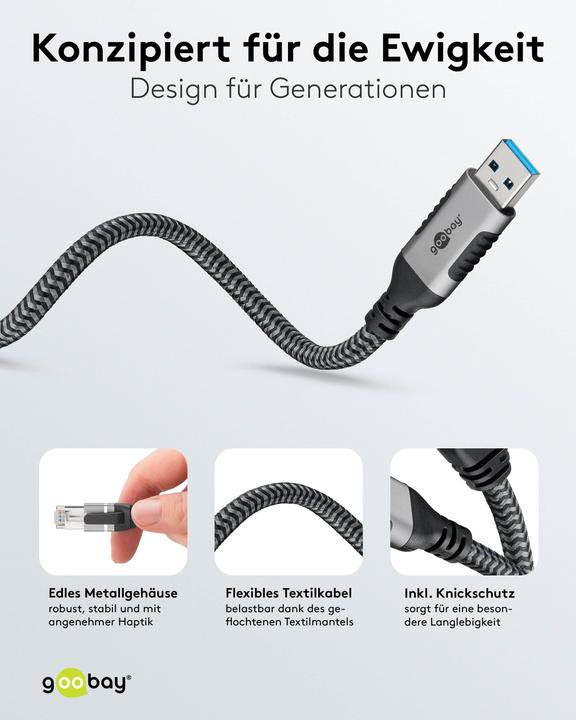 Actual product image Goobay Ethernet cable USB-A to RJ45, 1 m (USB, RJ45 (1x))