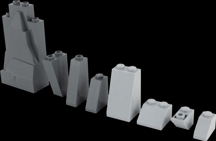 Actual product image LEGO MOC Roof tiles light grey/dark grey mixed - mountain/rock building - NEW! Lot 25x (LEGO Classic)