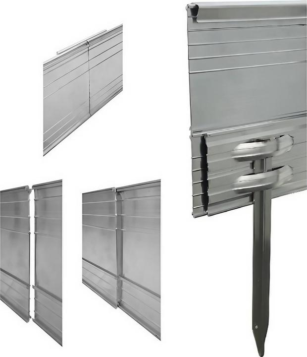 Produktbild Green Split 10er Set Ultra Starke Alu Rasenkanten 24cm x 1m (10m lang) | Beeteinfassung | Beetumrandung | Beetbe (1000 cm)
