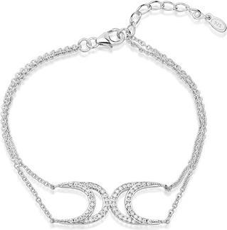 JVD Silver double bracelet with zircons SVLB0669SH8BI17