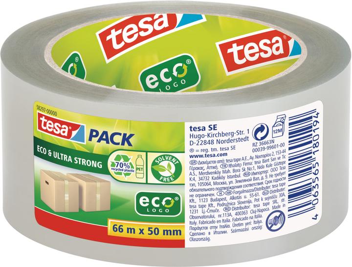 tesa tesapack® Eco & Ultra Strong Paketklebeband, lösemittelfrei (50 mm)