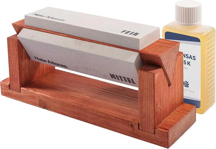 Herbertz Holzblock mit 3 Abziehsteinen