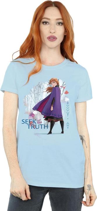 Actual product image Disney Womens/Ladies Frozen 2 Anna Seek The Truth Cotton Boyfriend T-Shirt (L)