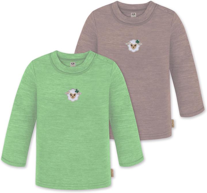 Produktbild Normani 2er Pack Baby Merino Longsleeve „Taupo" - 9473 (110)