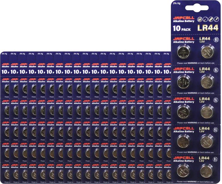 Japcell Batterie a bottone LR44 / A76 / AG13 / LR1154 (200 pz., LR44)
