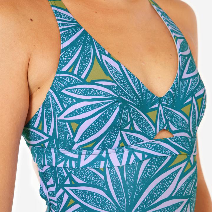Image du produit Olaian Maillot de bain 1 pièce de surf Femme - Agatha flow bleu et violet (40)