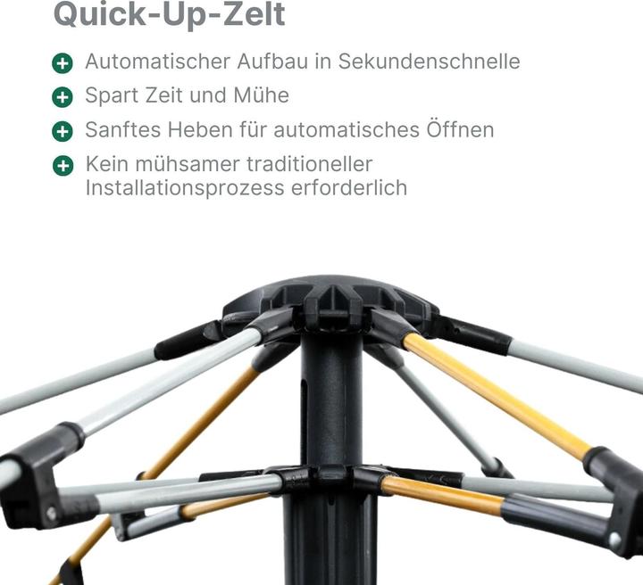 Image du produit Hermex Tente de camping pour 3-4 personnes Quick-Up Tente automatique Tente de festival (Tente gonflable, 3.40 kg, 4 personnes)
