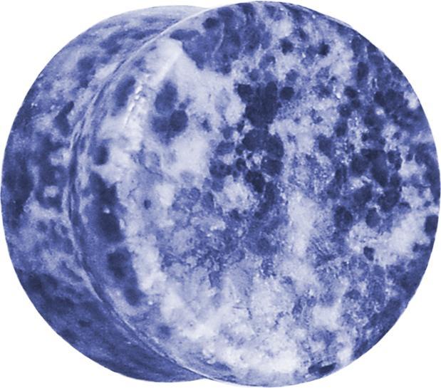Image du produit Star Piercing Flared Plug en pierre bleue tachetée (sans laiton, Minéral)