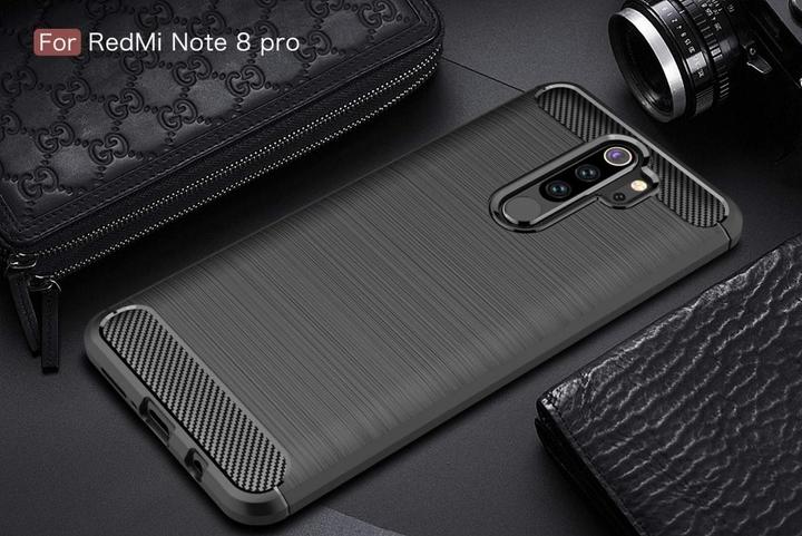 Produktbild Screenguard Xiaomi Redmi Note 8 Pro Hülle Carbon Brushed Soft TPU (Xiaomi Redmi Note 8 Pro)