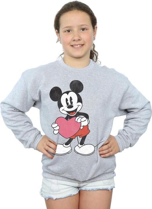 Actual product image Disney Girls Mickey Mouse Valentine Heart Sweatshirt (128)