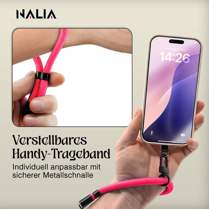 Actual product image Nalia Wristy Lanyard Handykette – Universal Trageband für Smartphones – Verstellbar, Soft & Elastisch