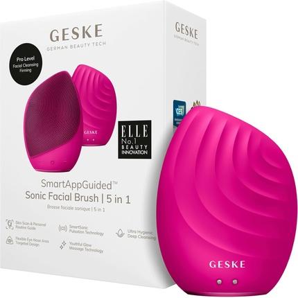 Konjac Sponge Soniczna szczoteczka do czyszczenia twarzy 5w1 Geske z Aplikacja (magenta)