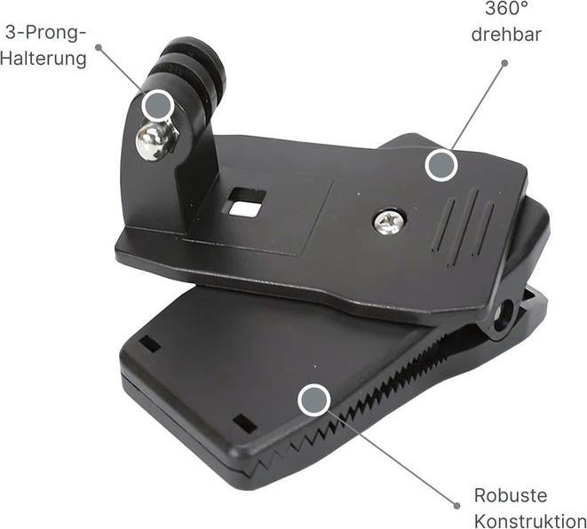 Image du produit Hermex Clip pour sac à dos (Regroupement, Osmo Action 3, GoPro Hero 11, GoPro Hero 8, GoPro Hero 9, GoPro Hero 5, GoPro Hero 4, GoPro Hero 10, GoPro Hero 2/3/3 +)