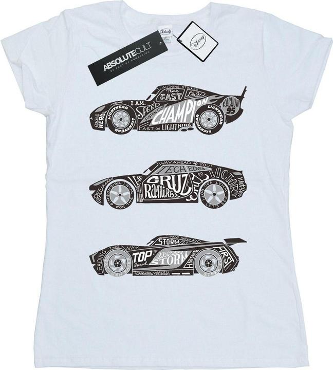 Actual product image Disney Womens/Ladies Cars Text Racers Cotton T-Shirt (M)