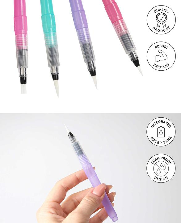 Image du produit I Am Creative Set de pinceaux à réservoir d'eau, stylos pinceaux à eau avec réservoir d'eau remplissable (3 mm)