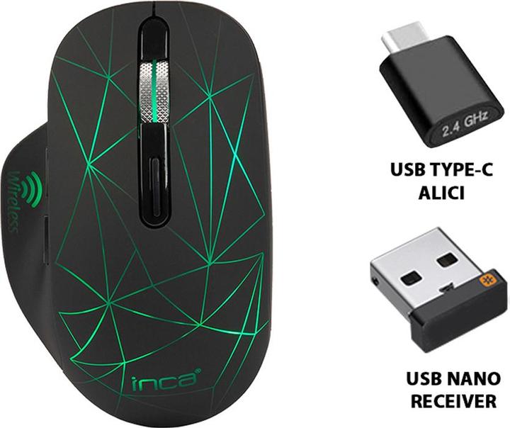 Actual product image Inca Mouse IWM-551 Wireless, 1600 DPI, Battery, USB-C, SW retail (Wireless)