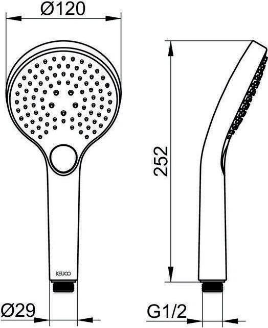 Actual product image Keuco IXMO hand shower with 3 jets (3 Beam types, 12 l/min)