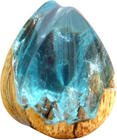 Image du produit Star Piercing Flared Plug Goutte Paysage Epoxy bleu en Tamarin (sans laiton, Organique)