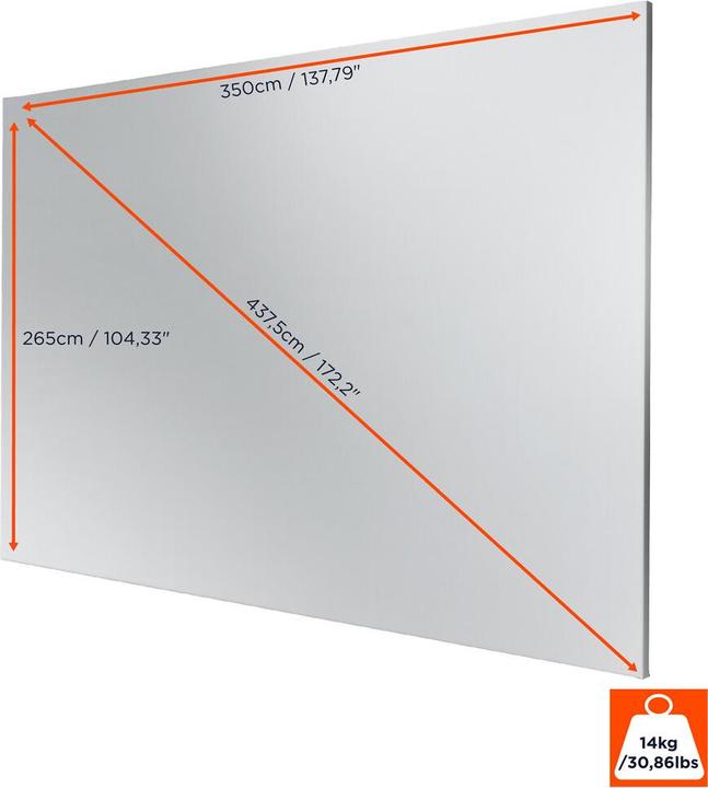 Actual product image Celexon Expert PureWhite - Screen - suitable for wall mounting - 439 cm (173") (172.24", 4:3)