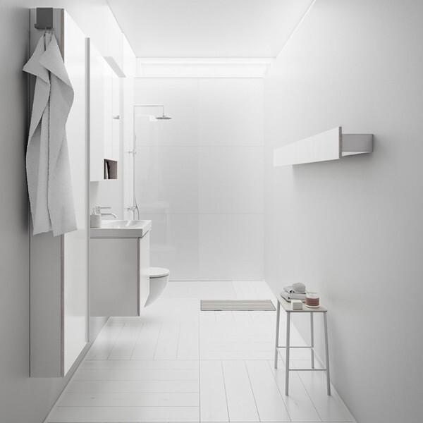 Actual product image Geberit Acanto hanging cabinet flat 500639, 450x820x174mm