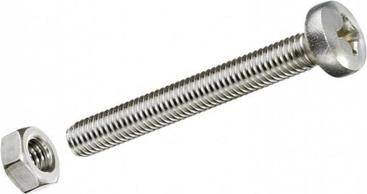 Produktbild Krafter Metrische Schrauben M 3 x 10 mm mit Muttern Edelstahl, 10 St (10 Schrauben pro Stück)