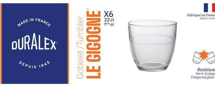Actual product image Duralex Gigogne drinking glass (0.22 l)