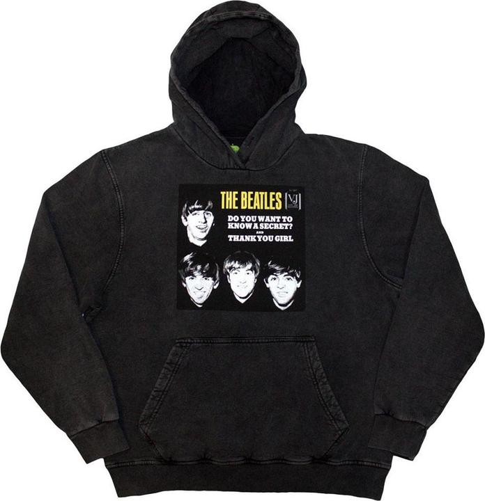 Actual product image The Beatles Unisex Adult VJ Secret Sleeve Stone Wash Pull Over Hoodie (S)