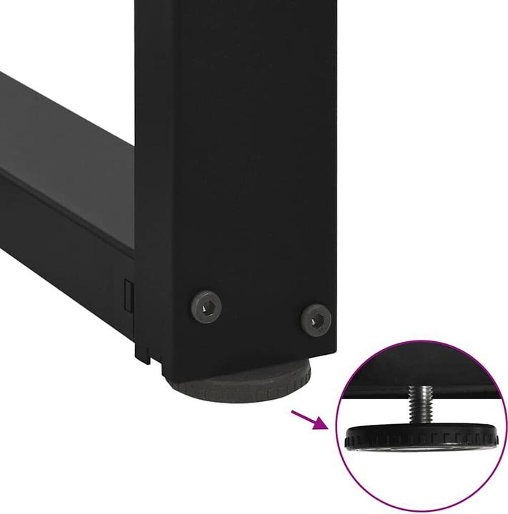 Productafbeelding VidaXL Bartafelpoten T-vorm 2 st. zwart 50x35x(101-102) cm stalen tafelpoot