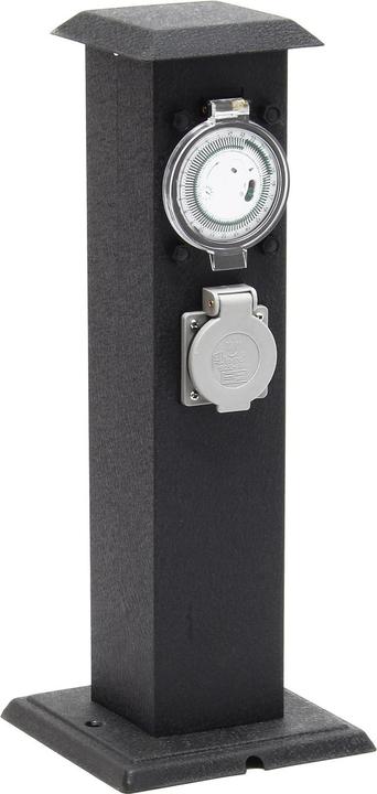 Produktbild Wiltec 2-fach Aussensteckdose Steckdosensäule Metall Outdoor Aussen Zeitschaltuhr IP44