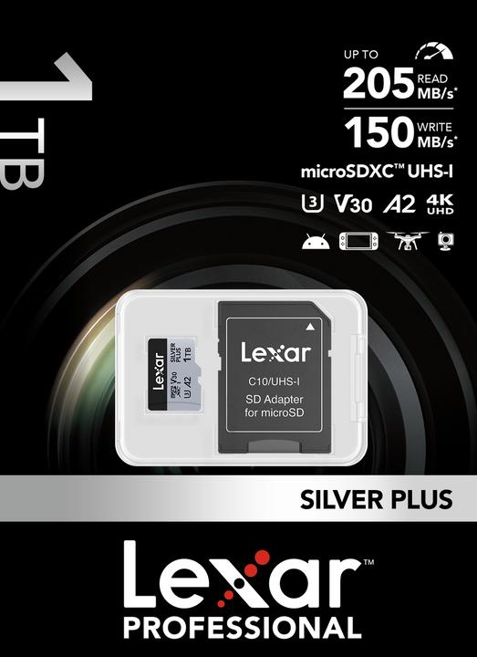Image du produit Lexar Professional Silver Plus (1000 Go, microSDXC, U3, UHS-I)