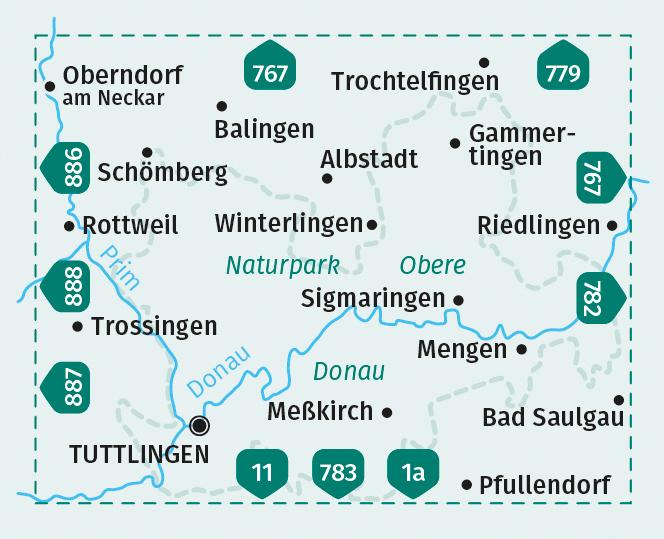 Produktbild Wanderkarte 781 Naturpark Obere Donau - Albstadt - Tuttlingen - Sigmaringen 1:50.00