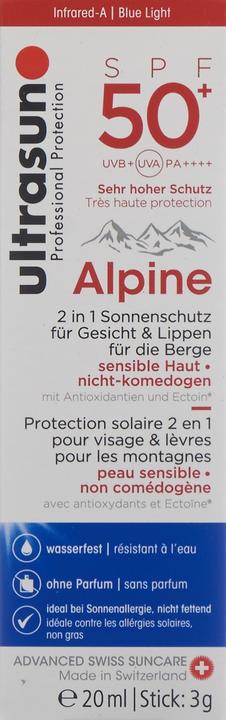 Image du produit Ultrasun Alpine (Stick solaire, Crème solaire visage, SPF 50+, 20 ml, 40 g)