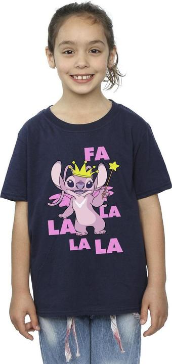 Actual product image Disney Girls Lilo & Stitch Angel Fa La La Cotton T-Shirt (140, 146)