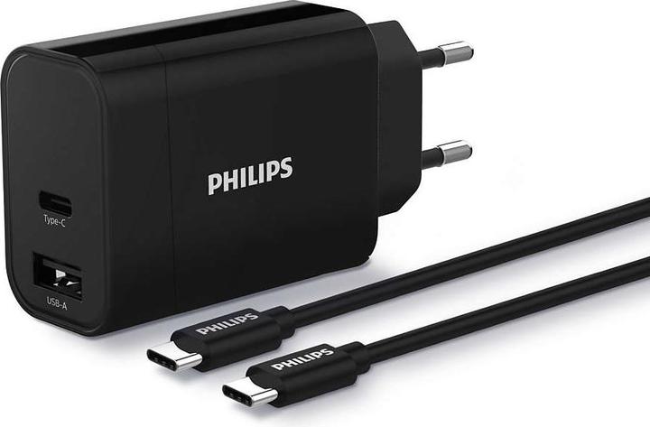 Produktbild Philips USB-A USB C 30W charger (PD, QC) with 1 metro cable (30 W)