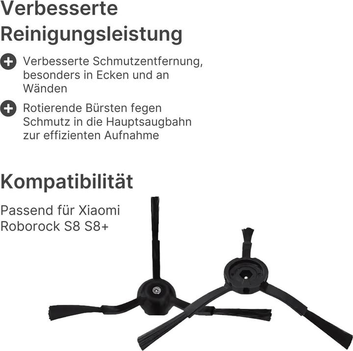 Actual product image Hermex Alternative side brushes Side brushes for Xiaomi Roborock S8 S8+