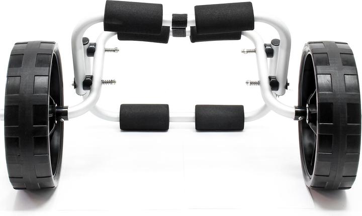 Actual product image Wiltec Foldable Aluminium Transport Trolley max. 45kg with PU Wheel & Nylon Belt for Canoes