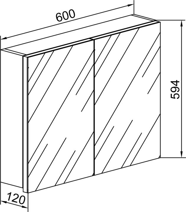 Produktbild VCM Holz Badmöbel Spiegelschrank Badinos (60 x 12 cm)