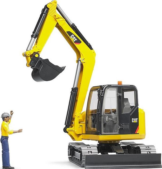 Image du produit Bruder Minipelle Cat avec un ouvrier du bâtiment
