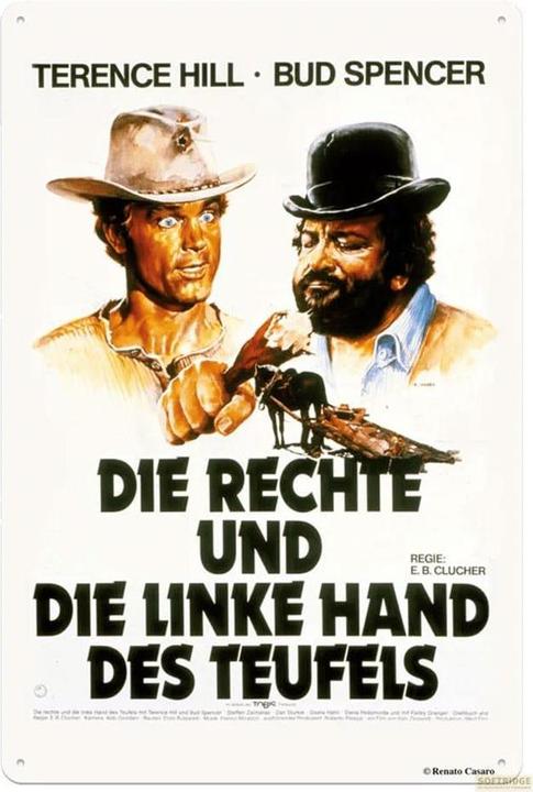 Blechschild rechte und linke Hand des Teufels (20 x 30 cm)