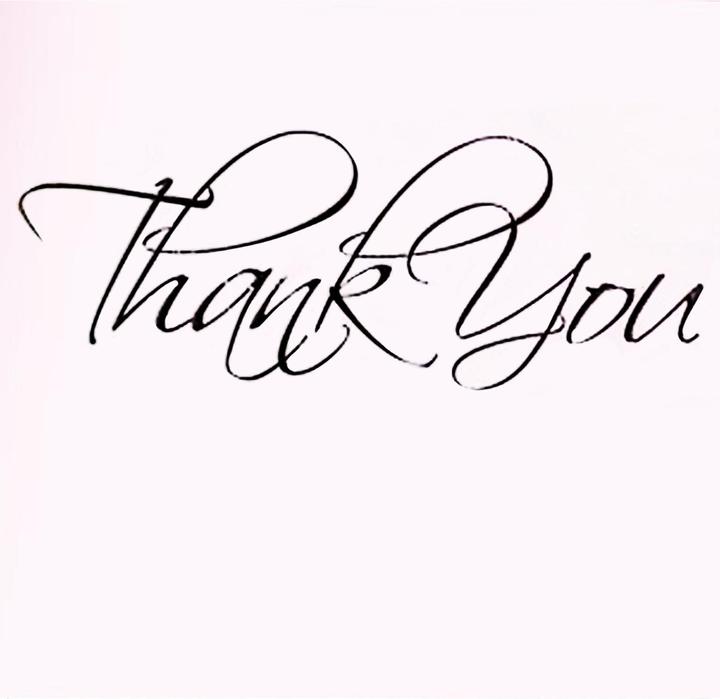 Actual product image Cameos Text Thank You Card (Pack of 6) (6 x)