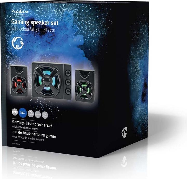 Productafbeelding Nedis Spelluidspreker | Luidsprekerkanalen: 2.1 | Voeding via USB | 3,5 mm Stekker | 33