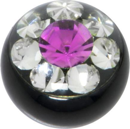 Produktbild Bijouteria Piercingverschluss (Chirurgenstahl 316L, PVD Beschichtung (schwarz), Premium Kristall)
