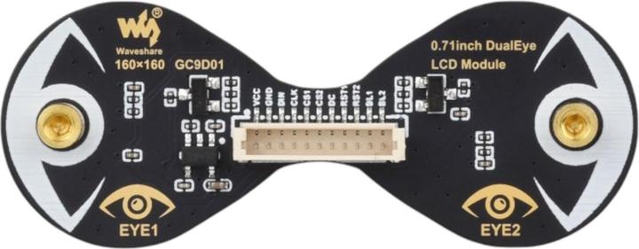 Produktbild WaveShare 0.71-Zoll Double Eye Rundes LCD Display 160×160 SPI