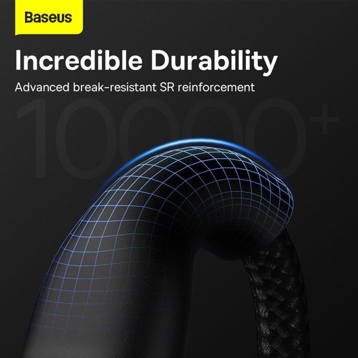 Actual product image Baseus 3in1 USB cable Flash Series, USB-C + micro USB + Lightning, 100W, 1.2m (black) (1.20 m, USB 3.2 Gen 1)