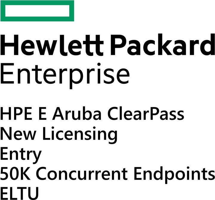 Actual product image HPE E Aruba ClearPass, New Licensing, Entry, 50K Concurrent Endpoints, E-LTU (50000 Devices)