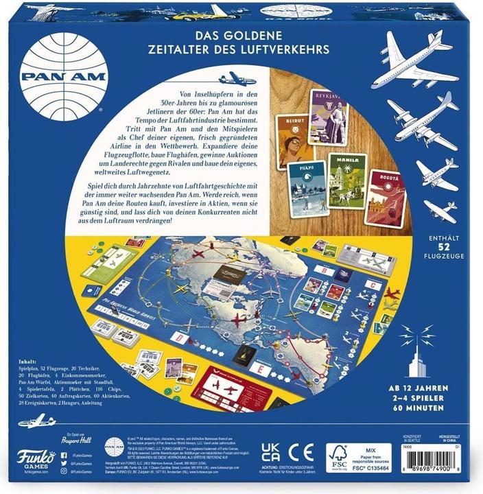 Produktbild 749008 - Pan Am von Funko, Brettspiel, für 2-4 Spieler, ab 12 Jahren (DE-Ausgabe) (Deutsch)