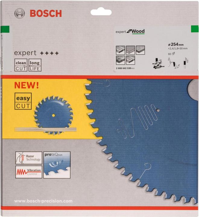 Produktbild Bosch Professional Zubehör Kreissägeblatt Expert for Wood, 254 x 30 x 2,4 mm, 60